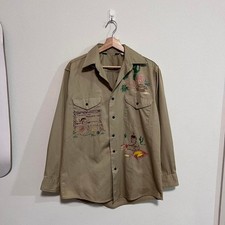 Vintage Western Hand Painted Button Up Shirt 70s True Vintage Native Size Large