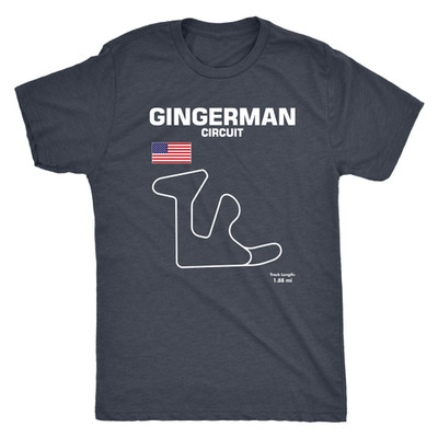 Michigan Gingerman Race Track Outline Series T-shirt or Hoodie