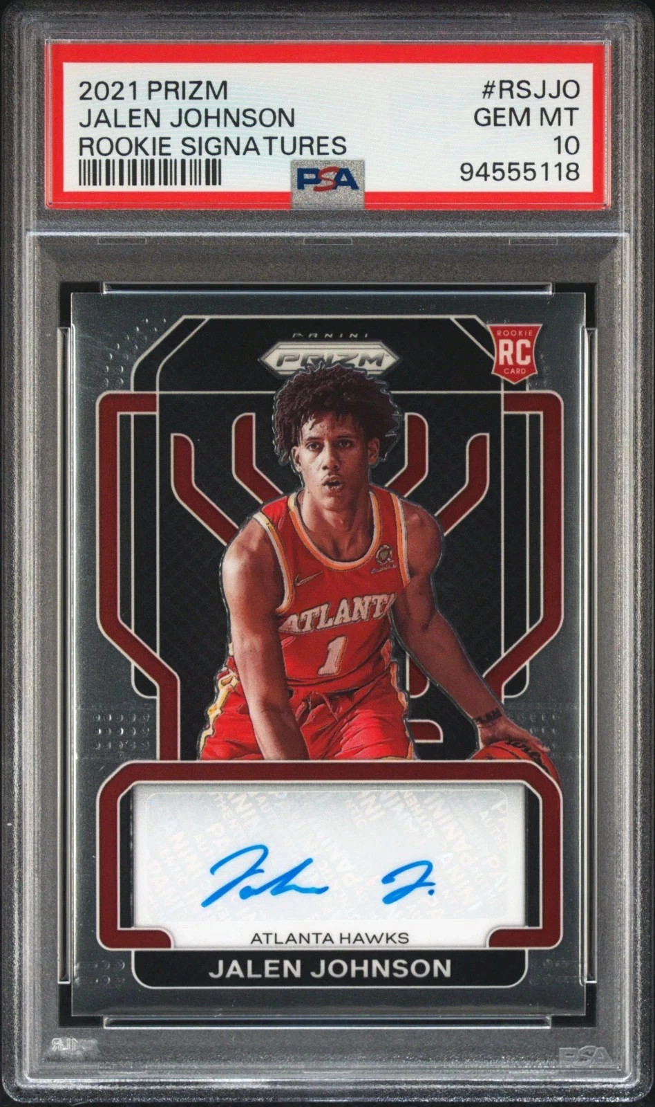 Jalen Johnson 2021-22 Panini Prizm #RS-JJO Rookie Signatures Auto PSA 10 Hawks
