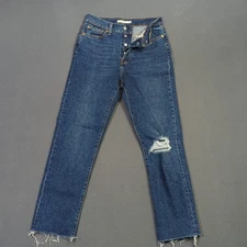 Levi's Jeans Women's 28 Blue Wedgie Straight Button Fly High Rise Denim