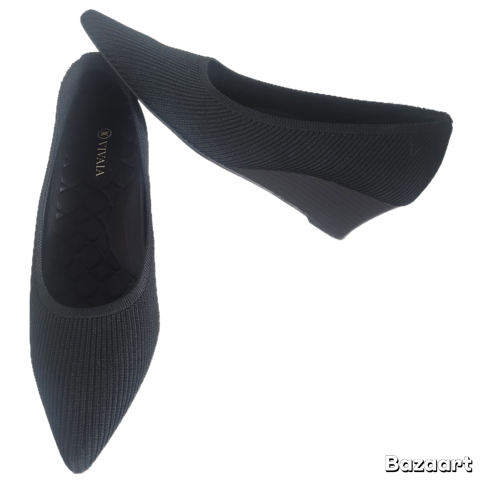 Vivaia Women's Stretch Fabric Upper Pointed Toe Wedge Heel Pumps EU 41 / US 10