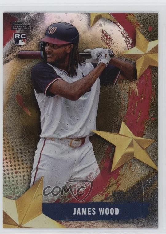 2025 Topps Series 1 Stars of MLB Gold Foilboard 42/50 James Wood Rookie RC 3hd