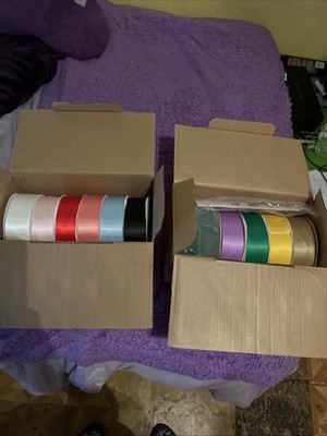 Bulk 2  Satin Ribbon   100 Yards Each Roll   Set of 10 Colors   1000 Yards Total