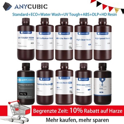 12KG ANYCUBIC 3D Drucker Resin 14K Texture/ABS-Like/Water Washable/Ultra Tough