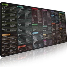 Linux Commands Line Mouse pad - Extended Large Cheat Sheet Mousepad. Shortcut...