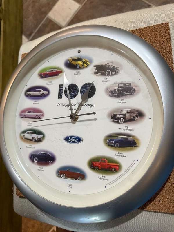 Ford Motor Company Clock, 100 Years, Original Car Sounds