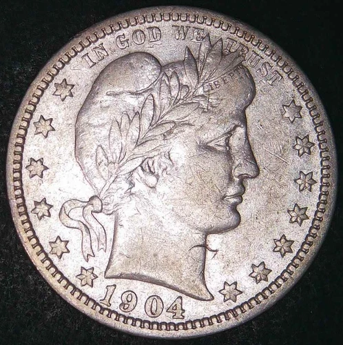1904 25C Barber Quarter VF/XF