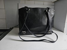 BORSA A MANO MESSENGER TEXIER VINTAGE DESIGNER FRANCESE DONNA NERA GRANDE TRACOLLA