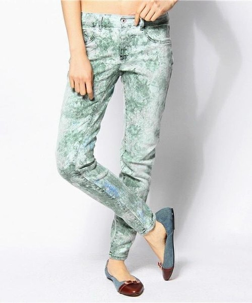 Women Diesel Jeans Green Camouflage 30 / L