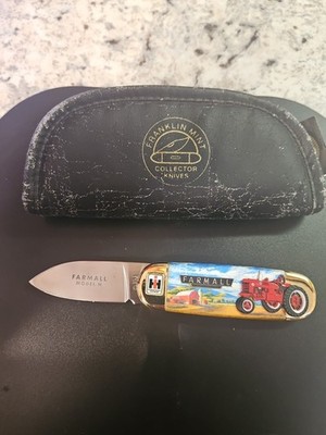 Franklin Mint International Harvester Farmall Knife W/ Leather Pouch Model H