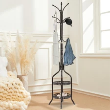 Coat Rack Stand Hat Bag Stand Coat Hanger Stand Sturdy High Space Utilization