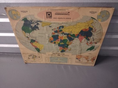 Publix Armadillo Projection of the World Map Wall Hanging, Revised 1976