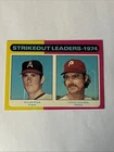 1975 TOPPS BASEBALL CARD # 312 '74 STRIKEOUT LEADERS - NOLAN RYAN STEVE CARLTON