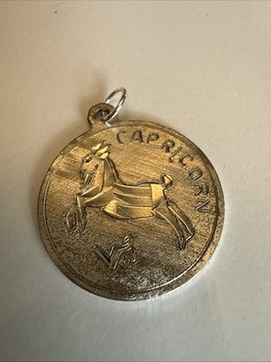 Vintage SS 925 Astrology Zodiac Sign Etched Capricorn