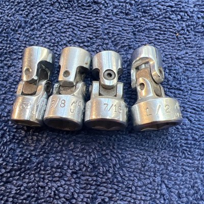 MAC TOOLS SWIVEL SOCKET MU STANDARD 4 Pc Set, 1/4 Drive, 11/32,3/8,7/16,1/2Lot#2