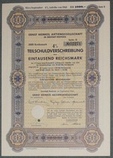 Ernst Heinkel Aktiengesellschaft 4 % Anleihe 1943 Serie II 1000 RM