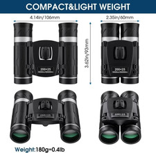 200X25 Compact Binoculars for Adults Kids High Powered Mini Pocket Binocula Gift