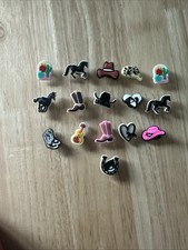 Cowgirls, Horses, Cowboy Hats Shoe Charms Set Of 16 - H3