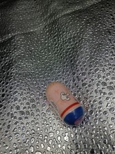 Mighty Beanz #19 Bane Bean Moose Capsule Figure Blue/White Red Stripe 2002