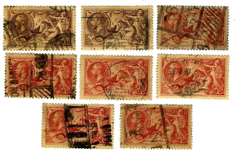 Great Britain, Scott #222-223- Britannia Rule the Waves - used examples