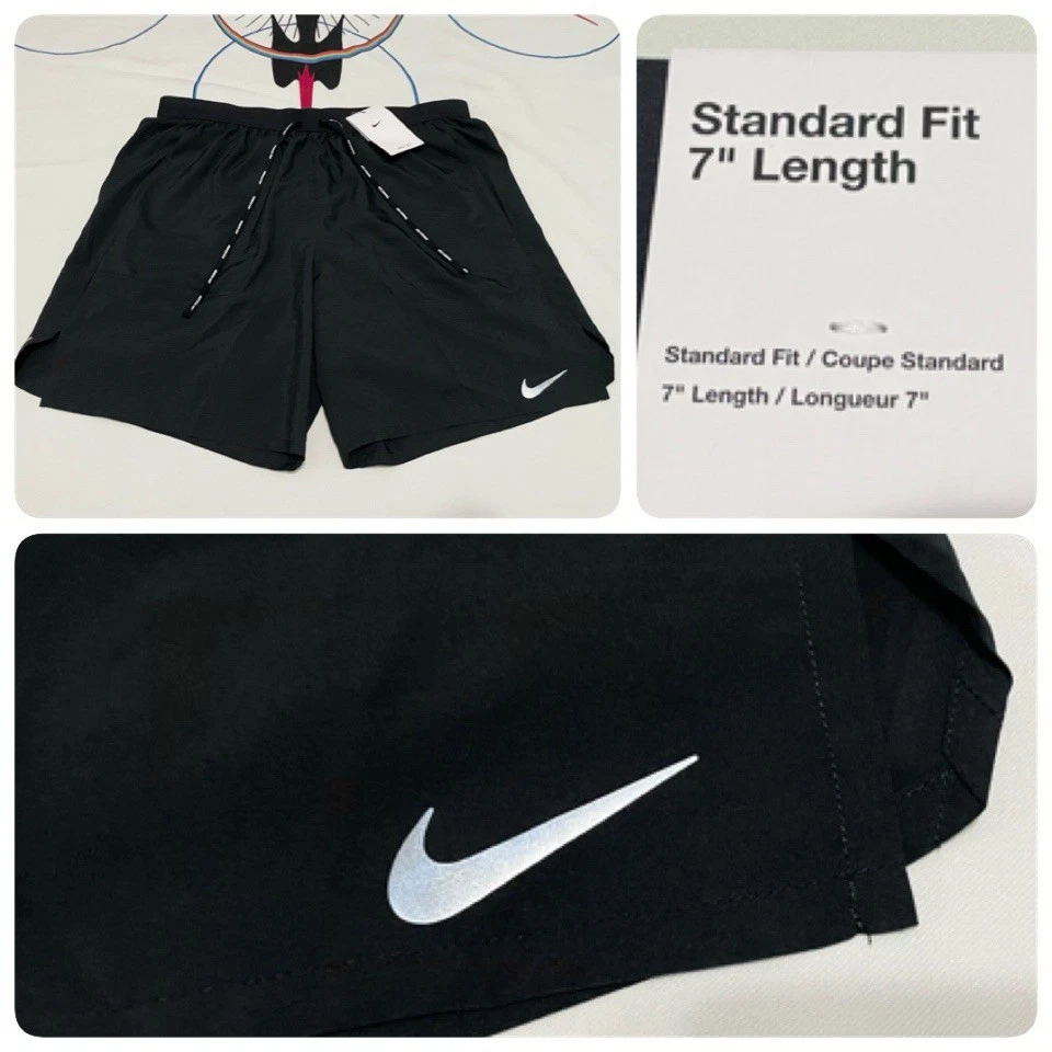 NWT Nike Flex Stride 7" 2-in-1 Dri-Fit Running Shorts Lined CJ5471-010 Black L
