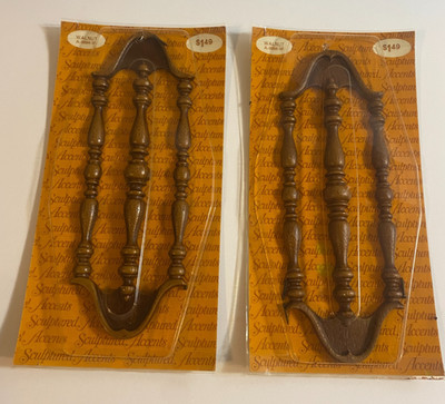 2x Amerock WALNUT Sculptured Accents A-9994-W Furniture Decoration Applique