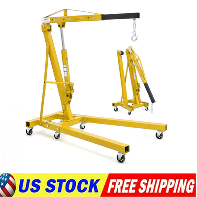 #ad 2 Ton Motor Engine Hoist Hydraulic Cherry Picker Shop Crane Hoist Lift W 6 Wheel $219.29