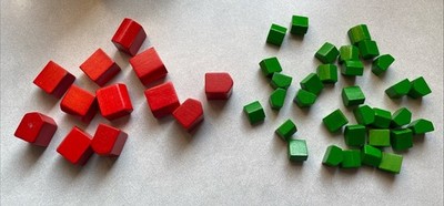 Monopoly Deluxe Anniversary Edition Houses & Hotels Replacement Pieces Wood 44pc