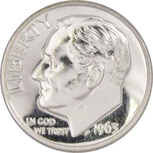 1963 Roosevelt Dime Choice Proof 90% Silver 10c US Coin Collectible