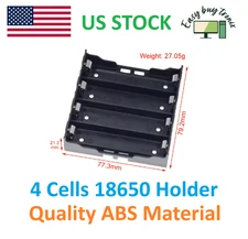 2Pcs 18650 X 4 Battery Holder ABS Plastic Case DIP Parallel/Series W/Pin