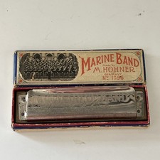 Vintage 1900s German M. Hohner A440 Harmonica No. 1896 Marine Band - C Key