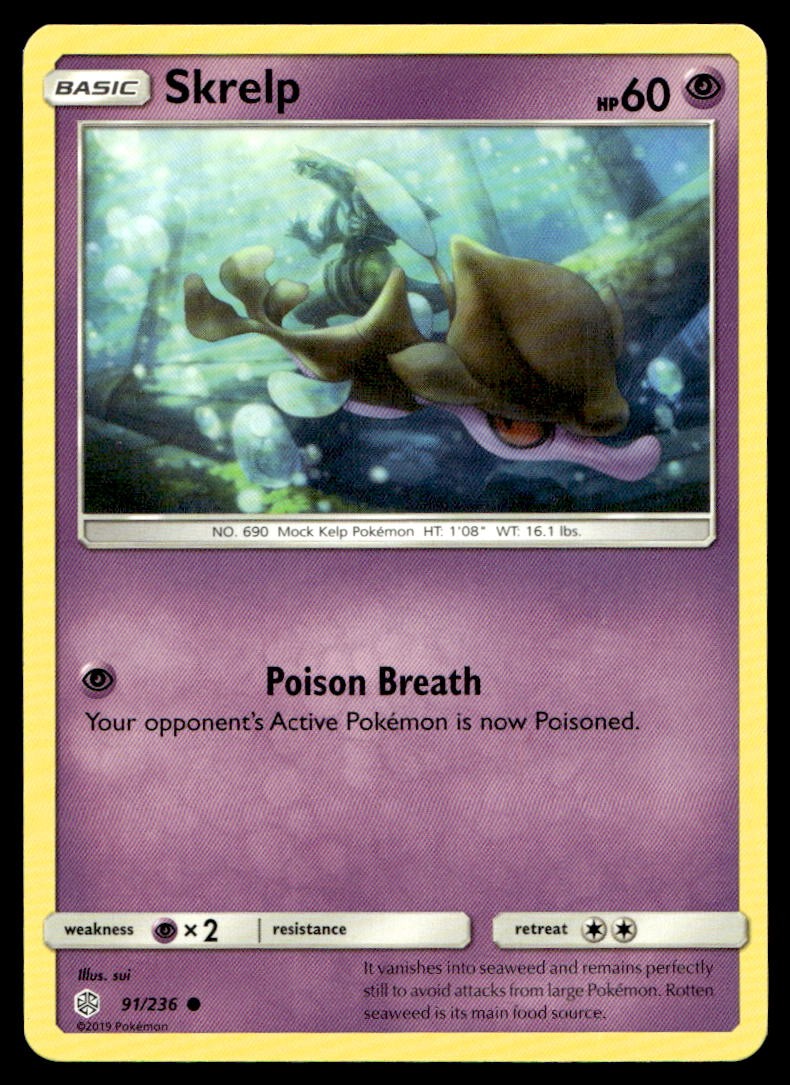 NM Skrelp [SM - Cosmic Eclipse 91/236] Common Pokemon TCG