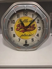 Original Pearl Beer Neon Clock Works Great San Antonio Texas Pearl Brewing Co 