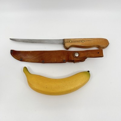 Vintage K.J. Eriksson KJE Mora Sweden Fillet Knife with Original Leather Sheath