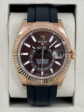 NEW 2026 Rolex Sky-Dweller 42mm 336235 Rose Gold Oysterflex Chocolate-STICKERED