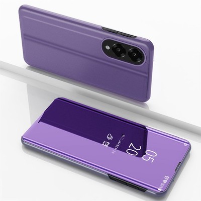 For Various Phone Smart Book Mirror Cover Vertical Flip-Free Stand Luxury Case