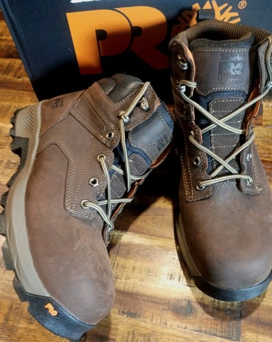 Mens Timberland Pro Titan Composite Safety Toe Waterproof Boots Brown Sz 10.5