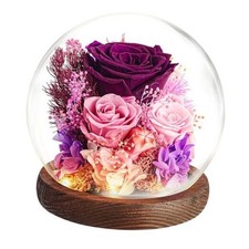 Preserved Roses Flowers Gifts for Her - Birthday Gifts for Women, Purple