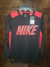 Nike Black Boys Size M Dri Fit Long Sleeve Shirt NEW With Tags Kids Size Medium