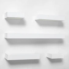 Threshold Contemporary 5 Shelves Wall Mounted Shelf Storage Modular 5PC White