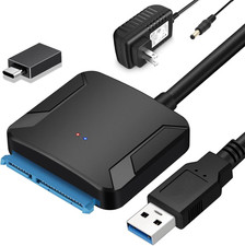 SATA to USB 3.0 Adapter, External Hard Drive Converter Cable for 2.5" 3.5" HDD,