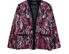 Kasper Burgundy Skin Open Front Blazer 14
