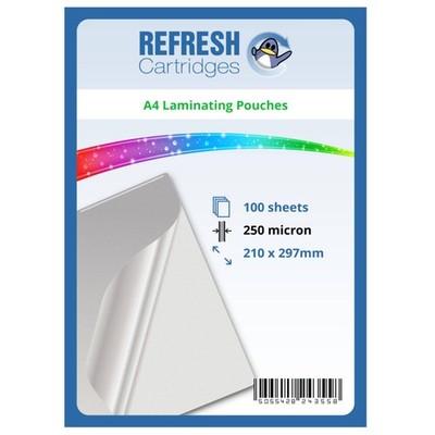 Refresh Patronen glänzend Laminierfolien A4 250 Mikron Packung mit 100 Blatt