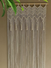 Macrame Curtain Panel Boho Door Hanging Cotton Fringe Decor Handcraft Decor