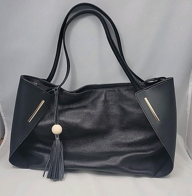 Kattee Black Handbag Tote Satchel Purse Shoulder Bag Faux Leather. 