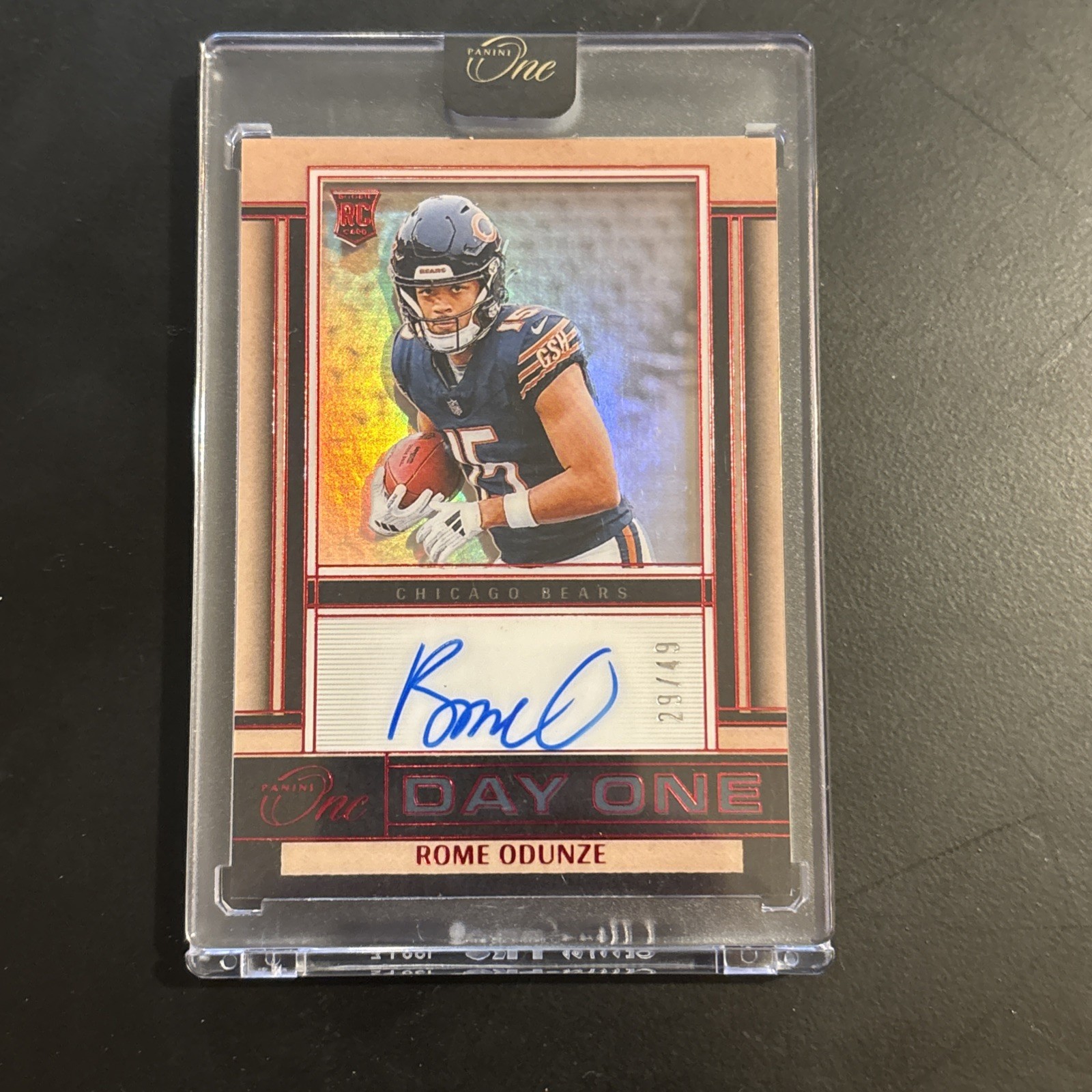 2024 Panini One - Rome Odunze Day One (RC) Auto Red /49