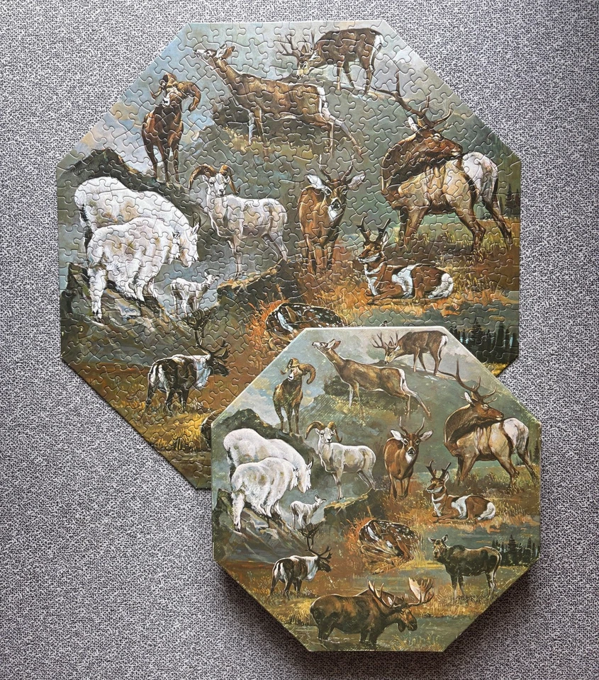 Jigsaw Puzzle Springbok 500 Pc Exc Complete 1971 Hoofed Game Animals Octagon Ud - Image 3 of 4