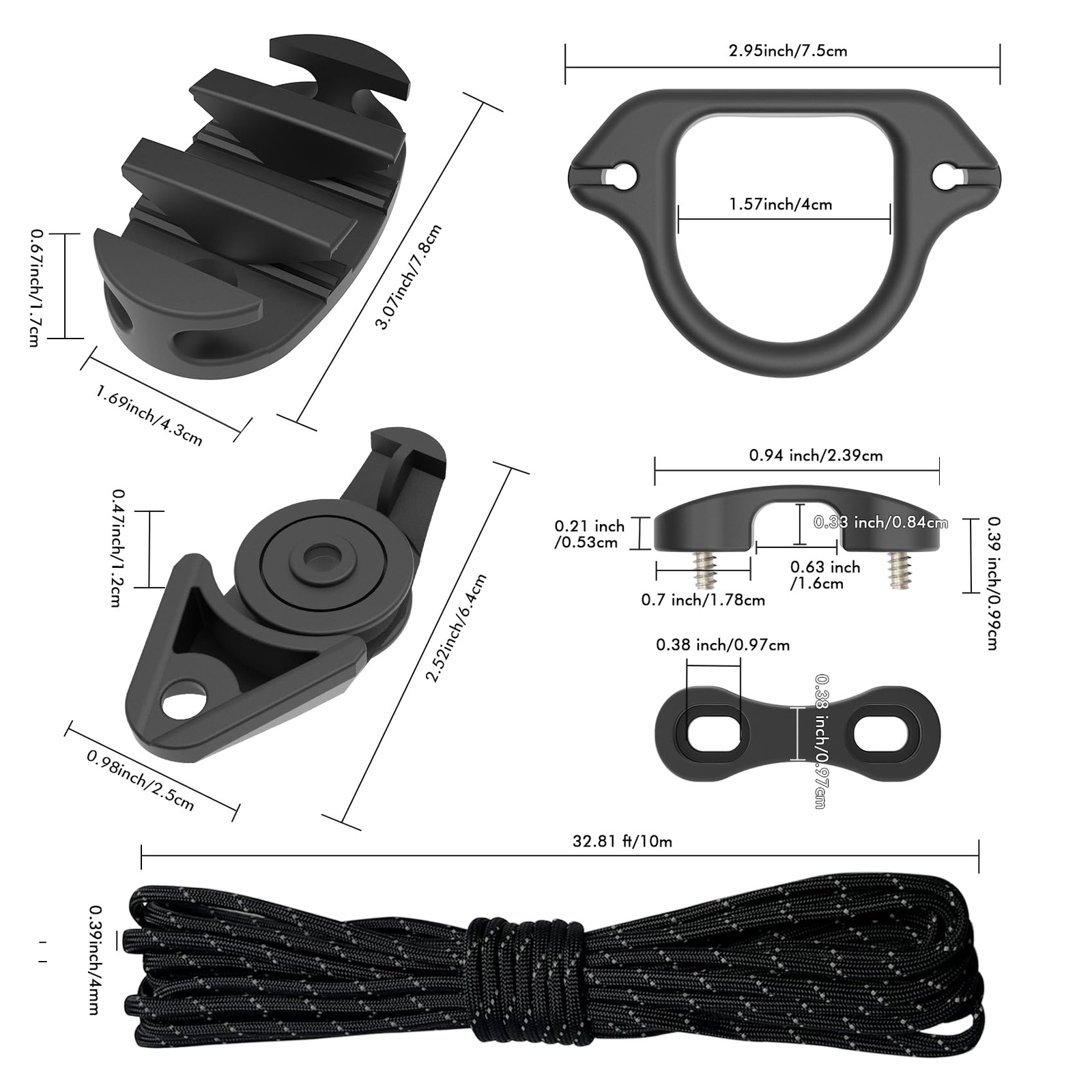 Kayak Anchor Trolley Kit Mounting Hardware for Canoe Boats Water Sports