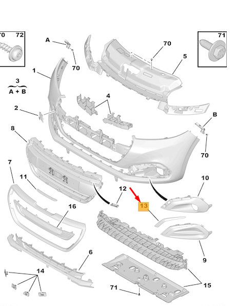 PEUGEOT 208 MK1 A9 Front Bumper Left Trim 1613503180 Genuine OEM Part