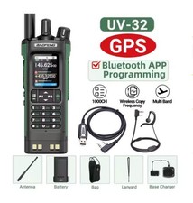 BAOFENG UV32 Amateur Walkie Talkie Type-C Aviation Radio GPS Bluetooth APP Cable